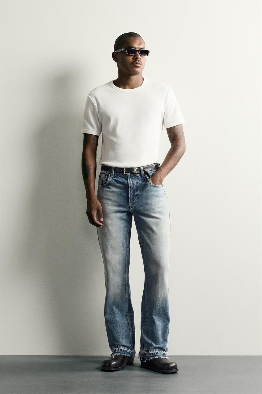 フレアフィットデニムパンツ - ミディアムブルー | ZARA Japan / 日本
