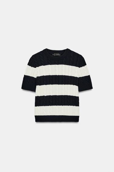 PULL EN MAILLE À RAYURES ET TORSADES - rayures de Zara - Image 5