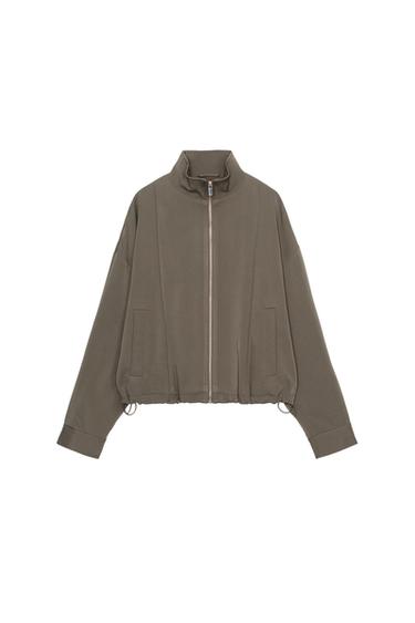 HIGH-NECK BOMBER JACKET - Khaki by Zara