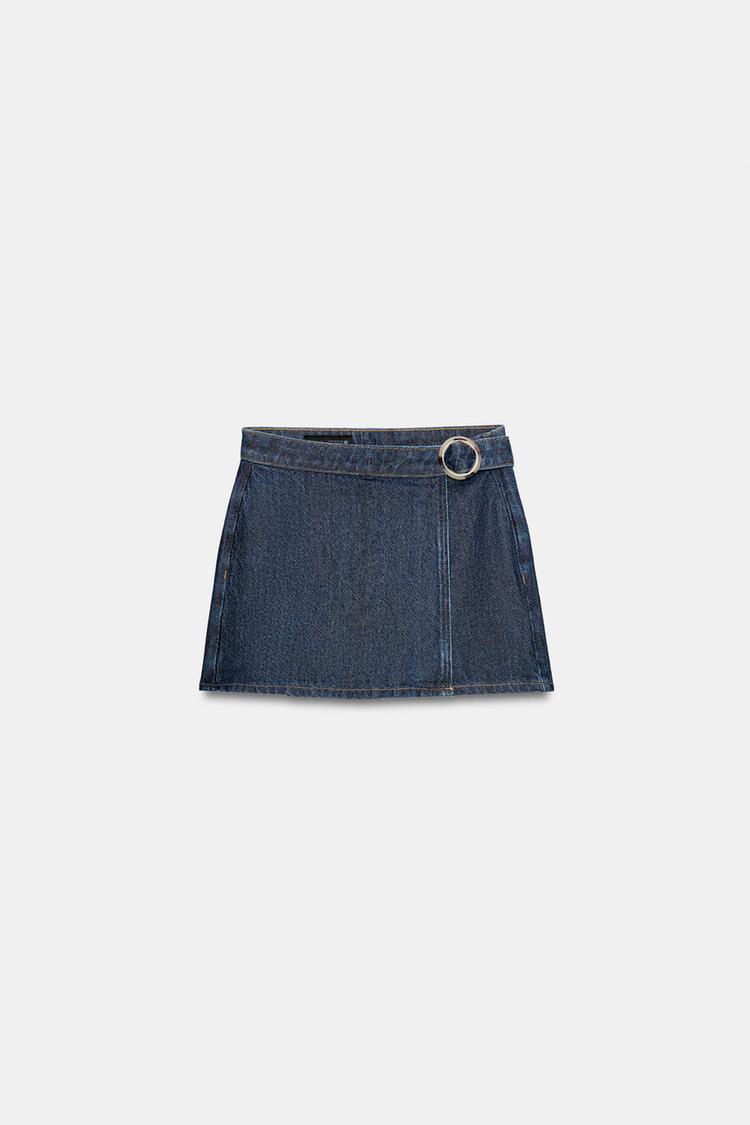 Z1975 WRAP DENIM BUCKLE SKORT
