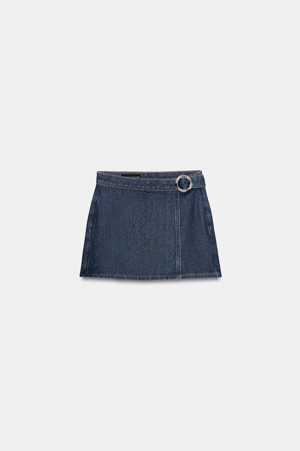 Z1975 WRAP DENIM BUCKLE SKORT