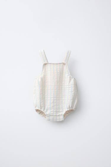 STRIPED ROMPER - Ecru by Zara