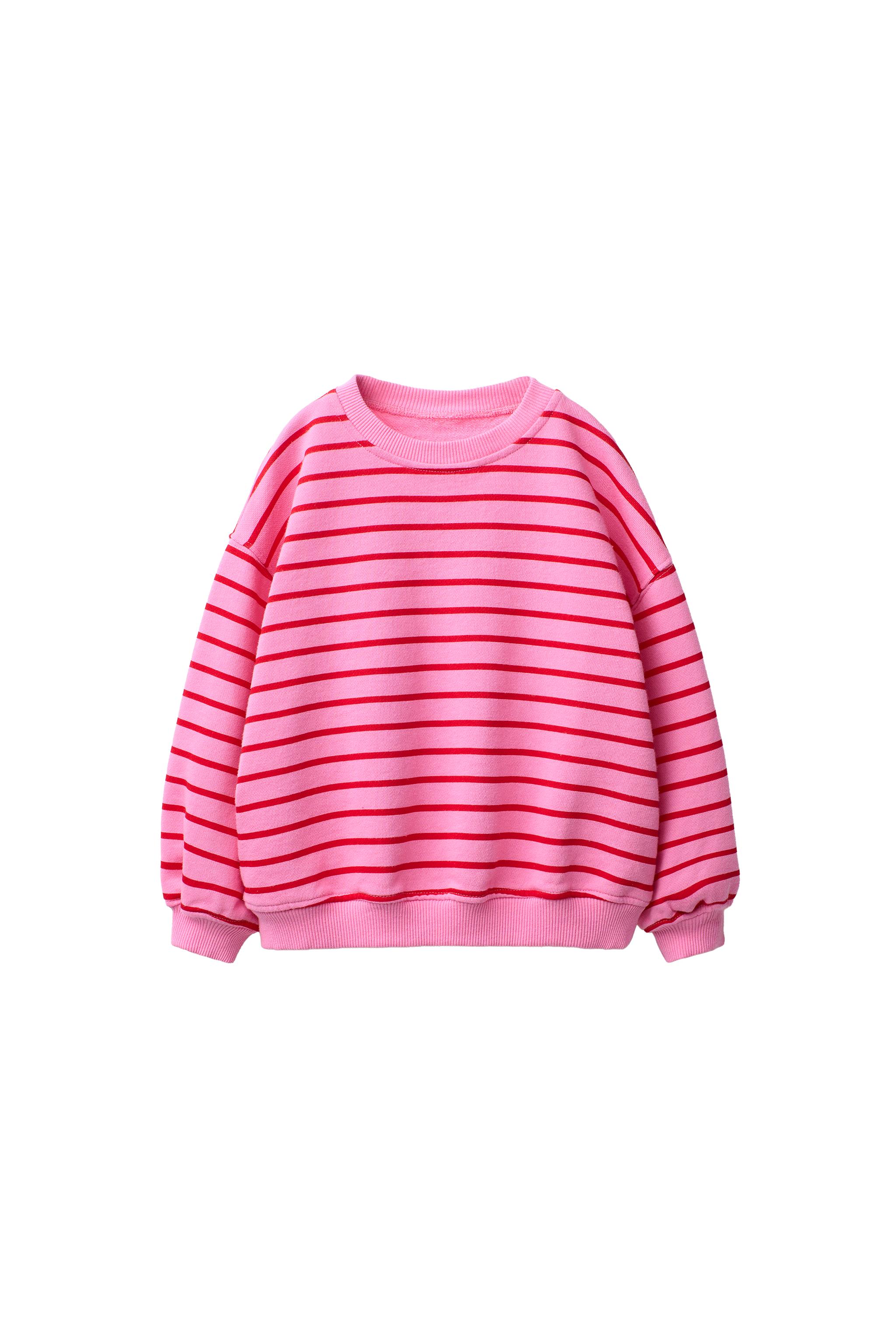 ❤︎ M ❤︎ STRIPED HEART SWEATSHIRT - Bubble gum | ZARA United States