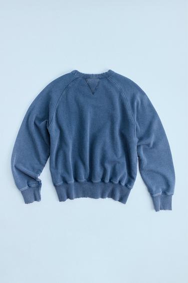 SWEATSHIRT MIT WASHED-EFFEKT - Blau von Zara