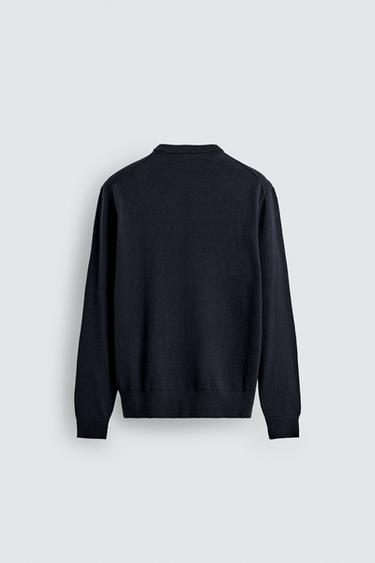 COTTON BLEND JUMPER - Navy blue by Zara - Image 6