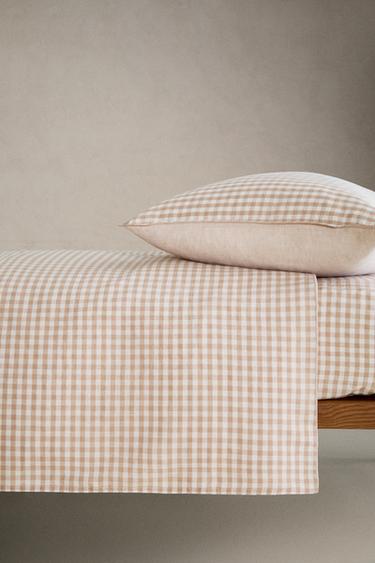 CHILDREN’S GINGHAM CHECK FITTED SHEET - Pink by Zara - Image 2
