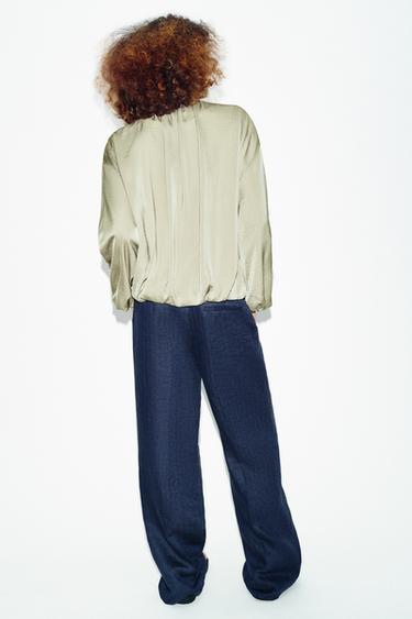 FLUID BALLOON BOMBER JACKET - Light khaki by Zara - Image 4