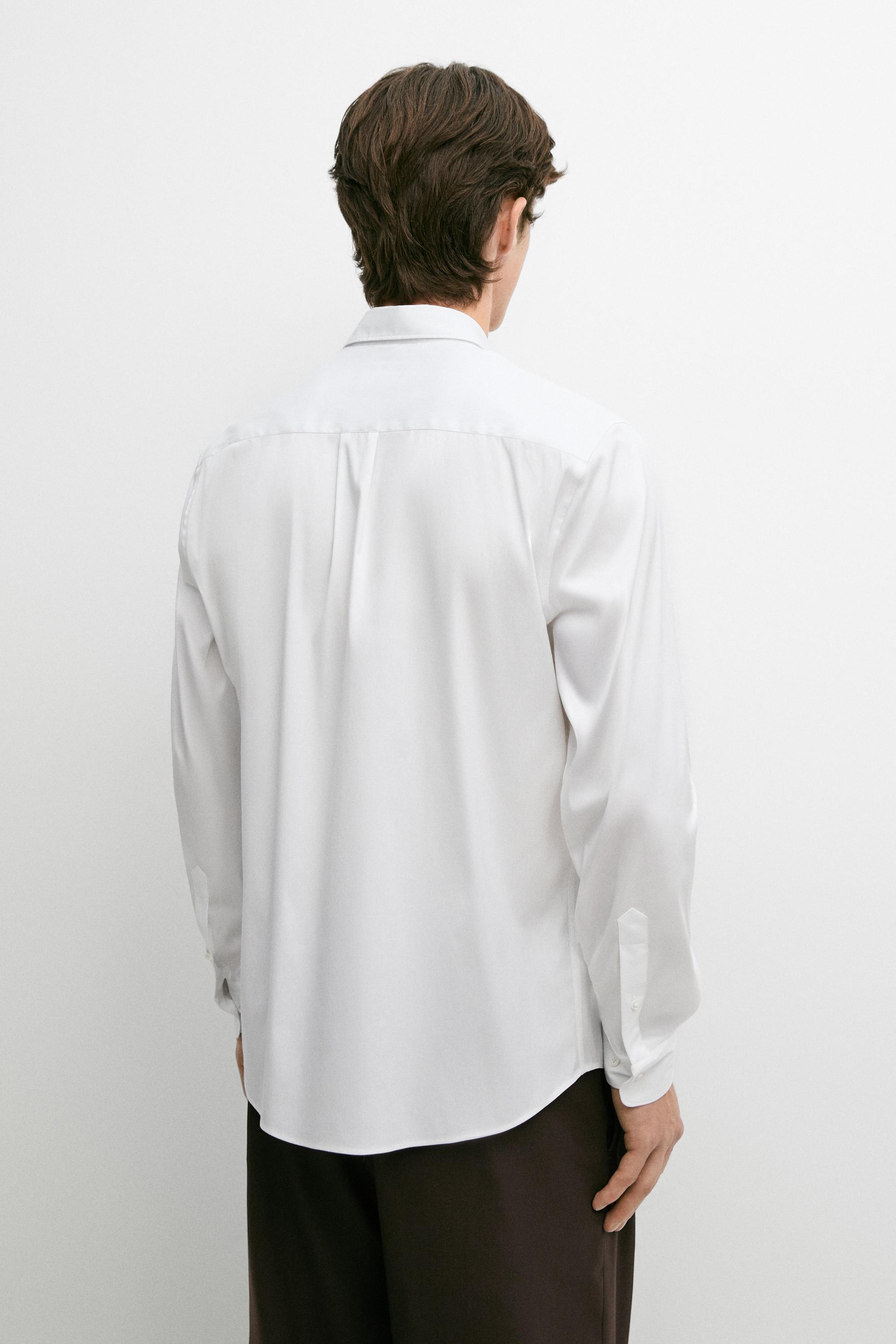 Chemise slim fit stretch en coton mélangé