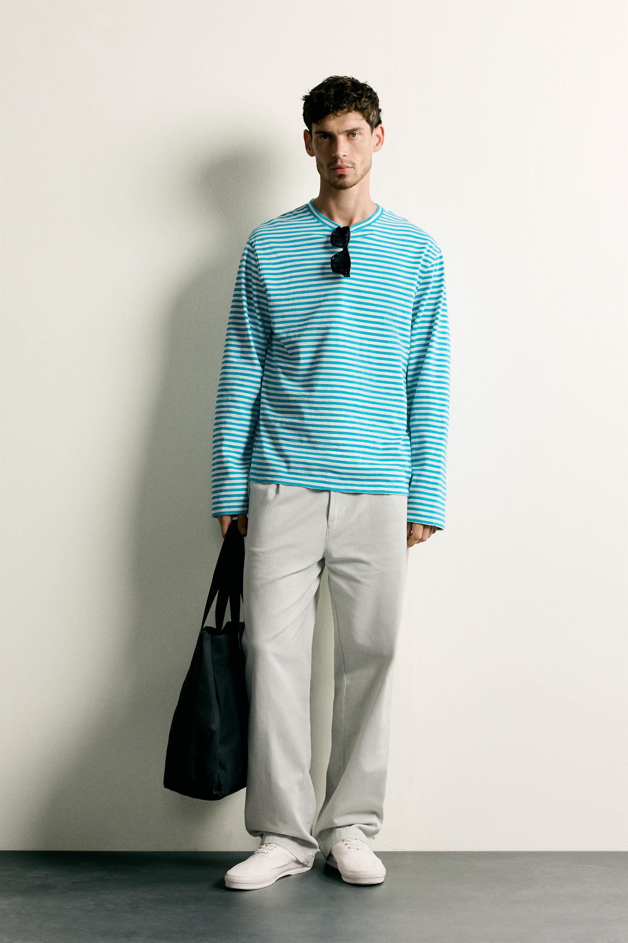 SLUB STRIPE JACQUARD REGULAR FIT T-SHIRT