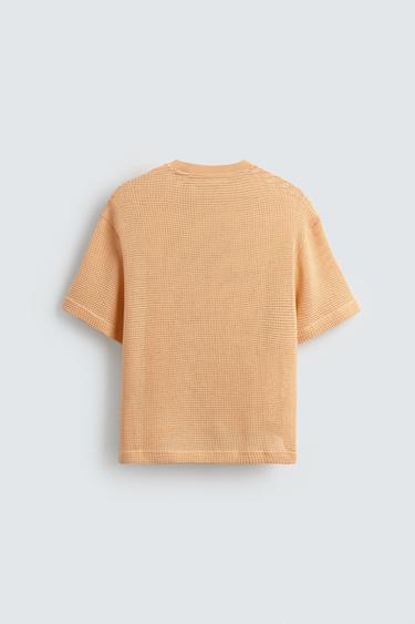 OPEN TEXTURED T-SHIRT - Tangerine by Zara - Image 7