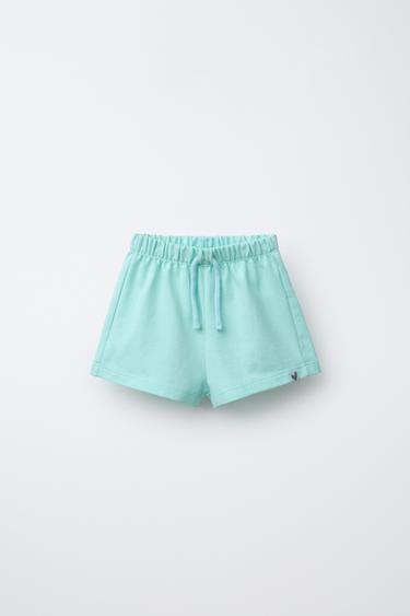 Zara LABEL PLUSH SHORTS - Sea green