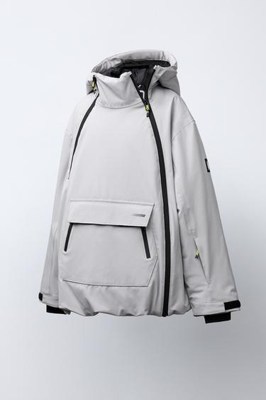 WATER-RESISTANT AND WINDPROOF KANGAROO JACKET RECCO® SYSTEM SKI COLLECTION - Light grey by Zara - Image 1