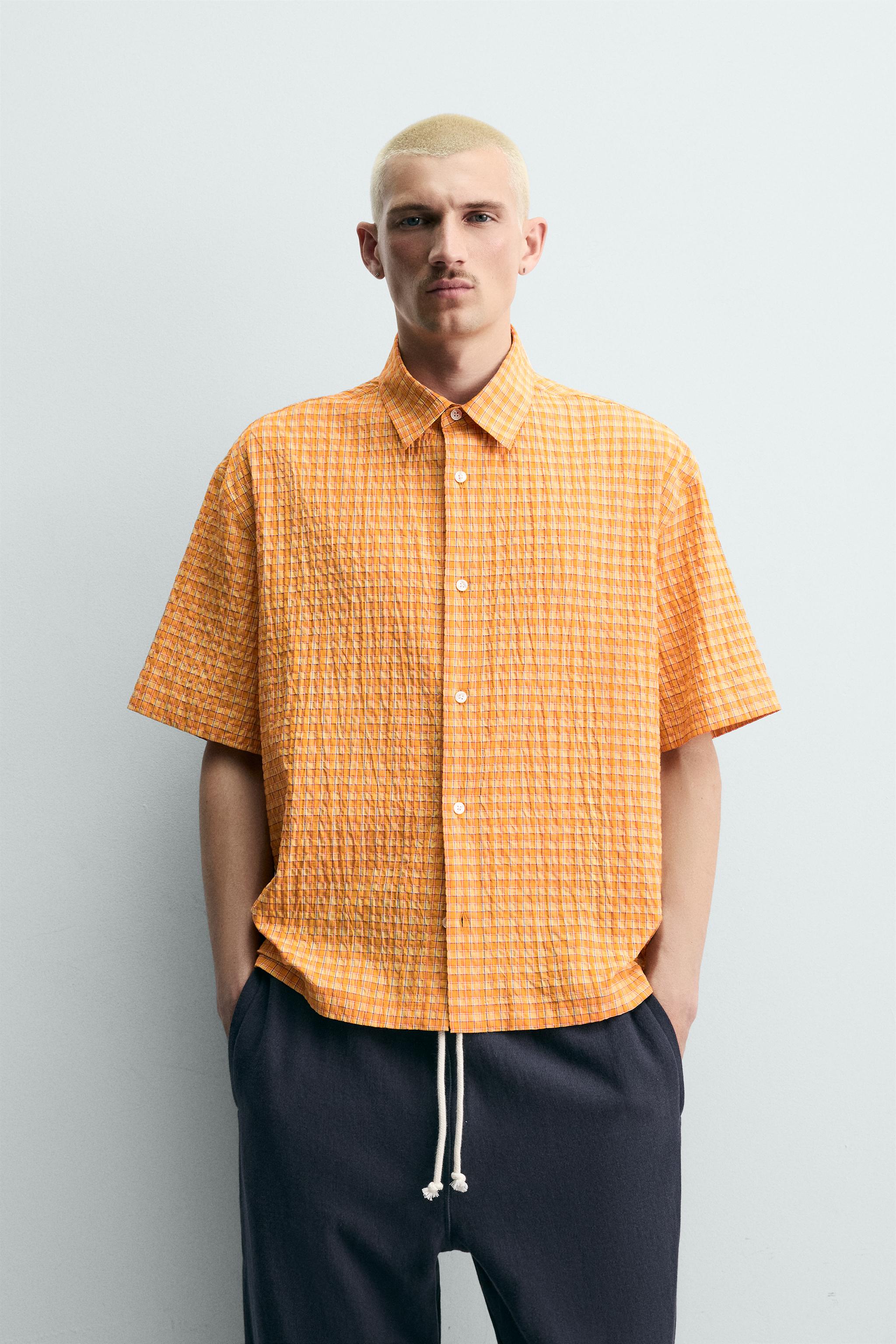 CHEMISE RELAXED FIT STRUCTURÉE À CARREAUX
