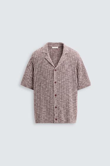 CAMISA PUNTO CONTRASTE - Burgundy de Zara