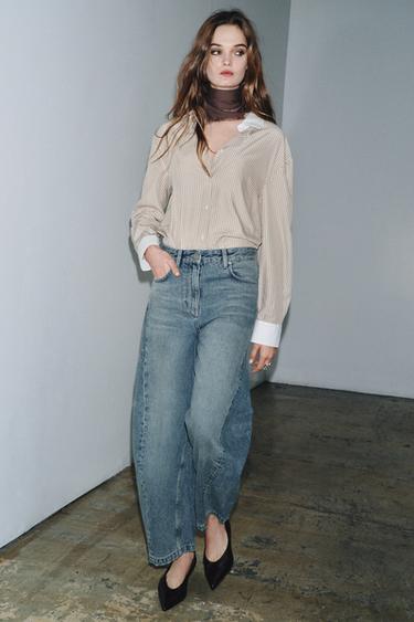 ДЖИНСЫ ZW COLLECTION BALLOON СО СРЕДНЕЙ ПОСАДКОЙ — ГОЛУБОЙ от Zara — изображение 0