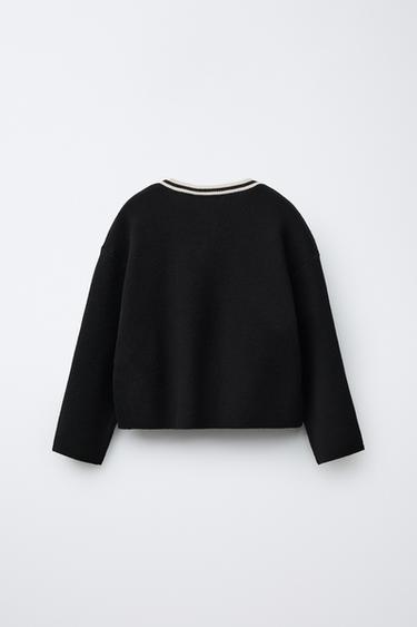CARDIGAN WITH BOWS - Black by Zara - Image 1