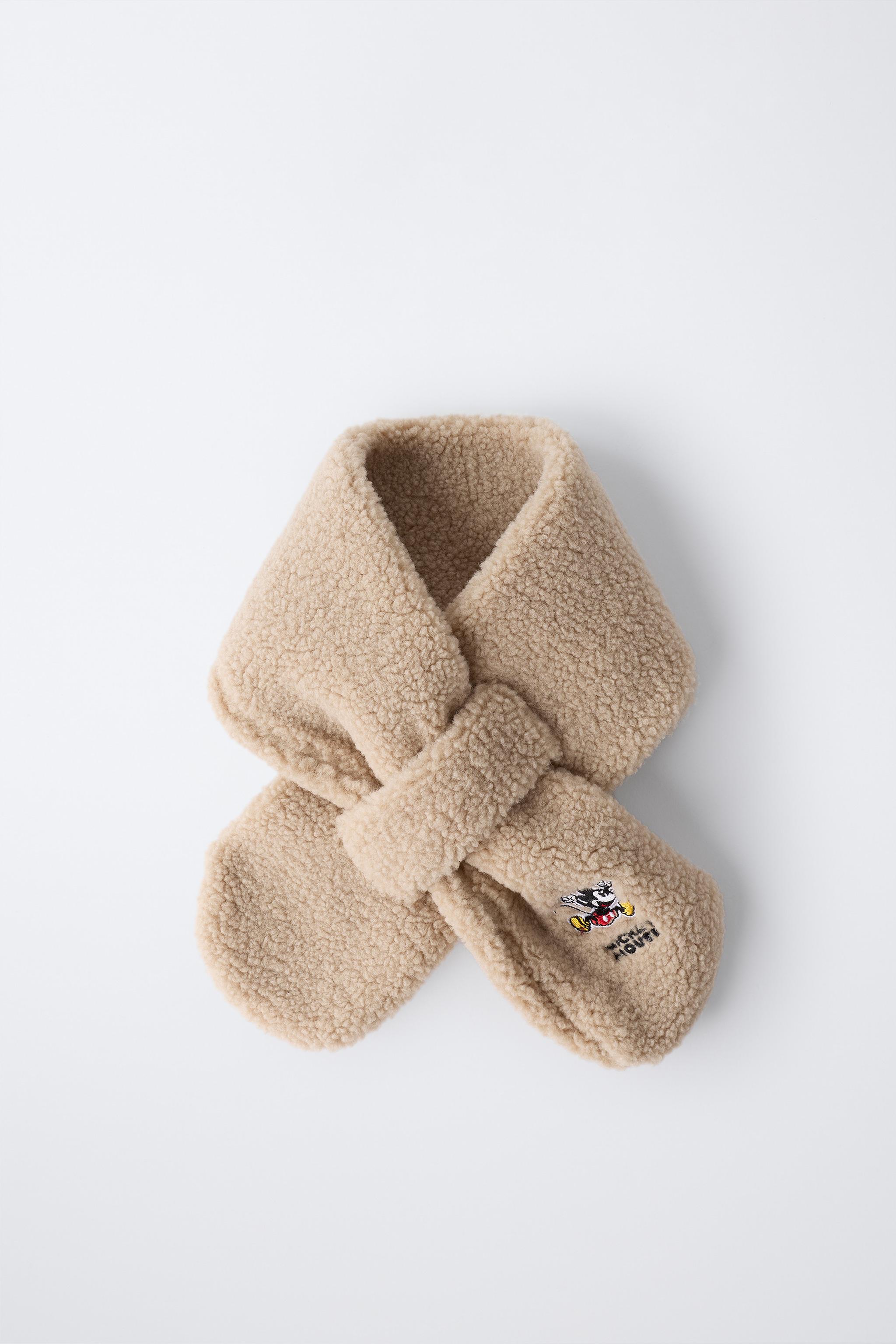 Miki お纏め MICKEY MOUSE © DISNEY SHEARLING SCARF - Sand | ZARA United States