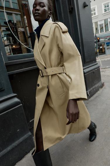 GABARDINA CINTURÓN - Beige de Zara