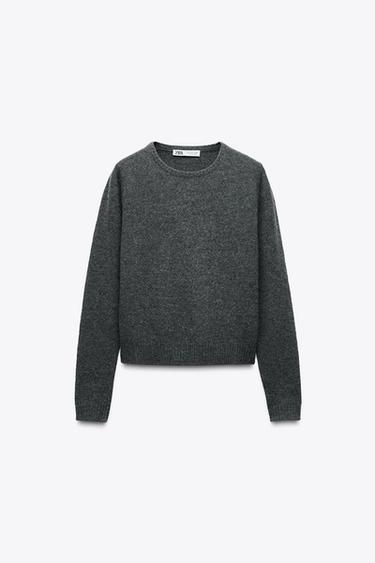 BASIC 100% WOOL SWEATER - Dark grey by Zara