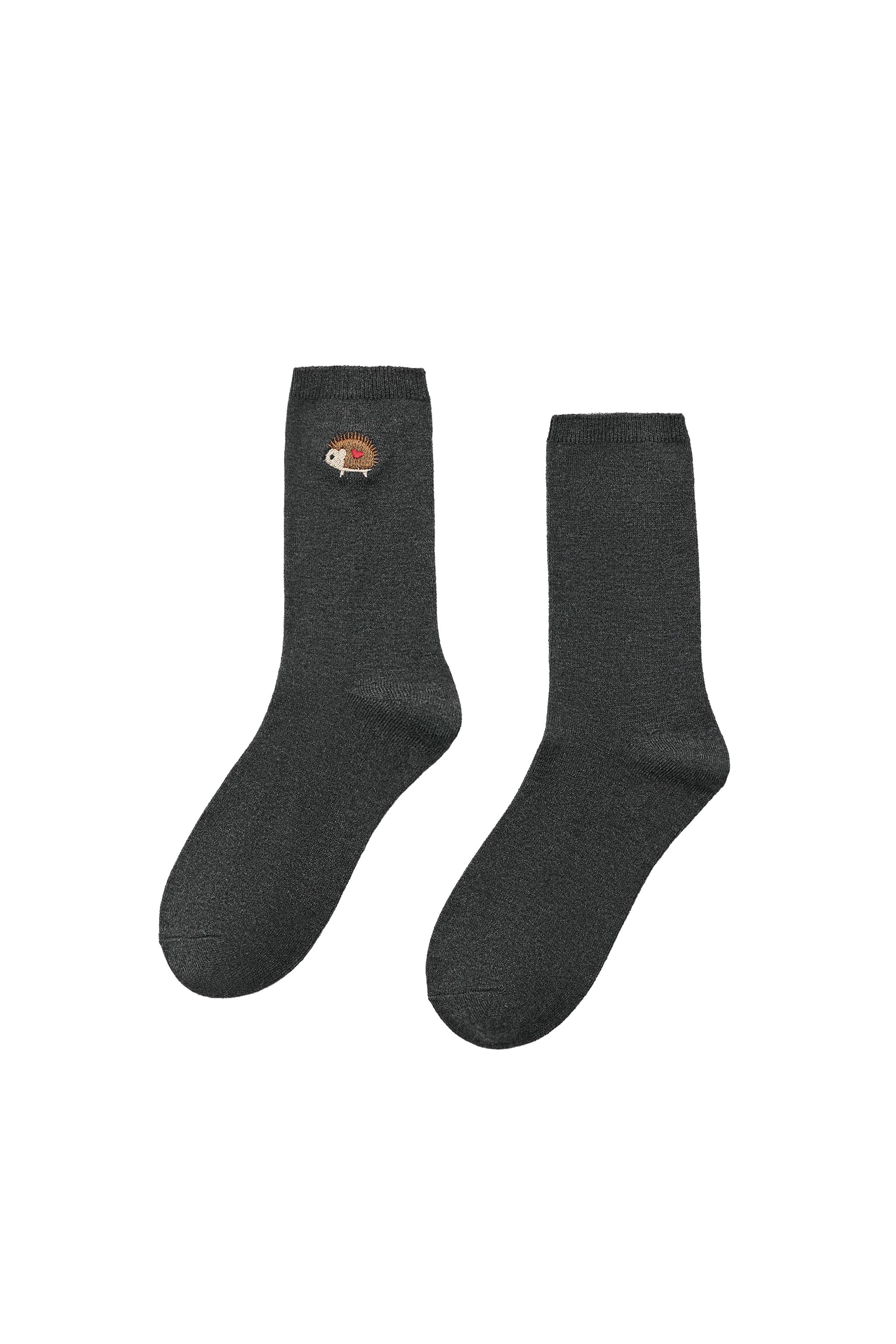 CALCETINES LISOS BORDADO ERIZO