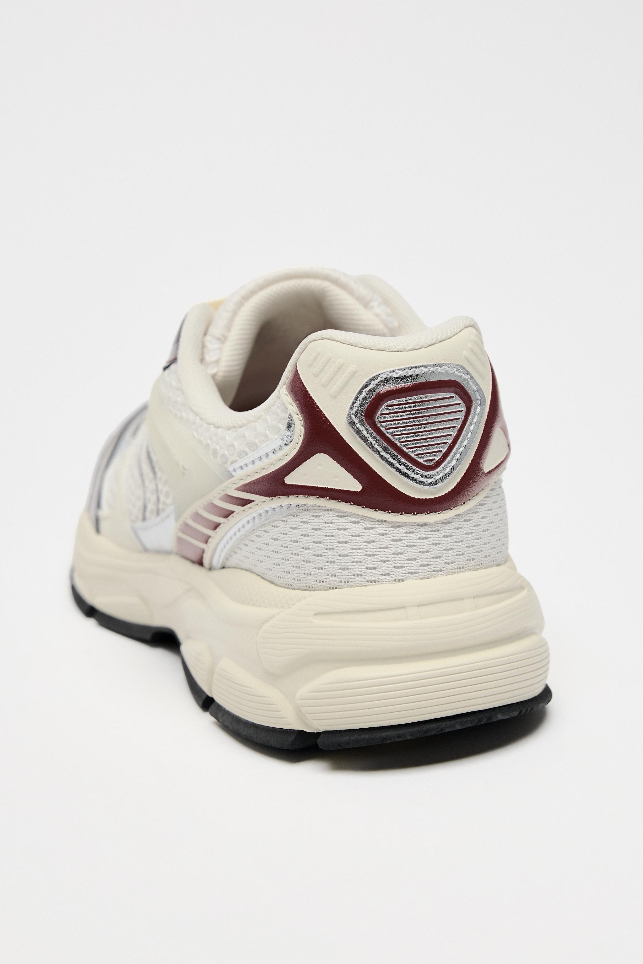 RUNNING MESH SNEAKERS - Maroon | ZARA United States