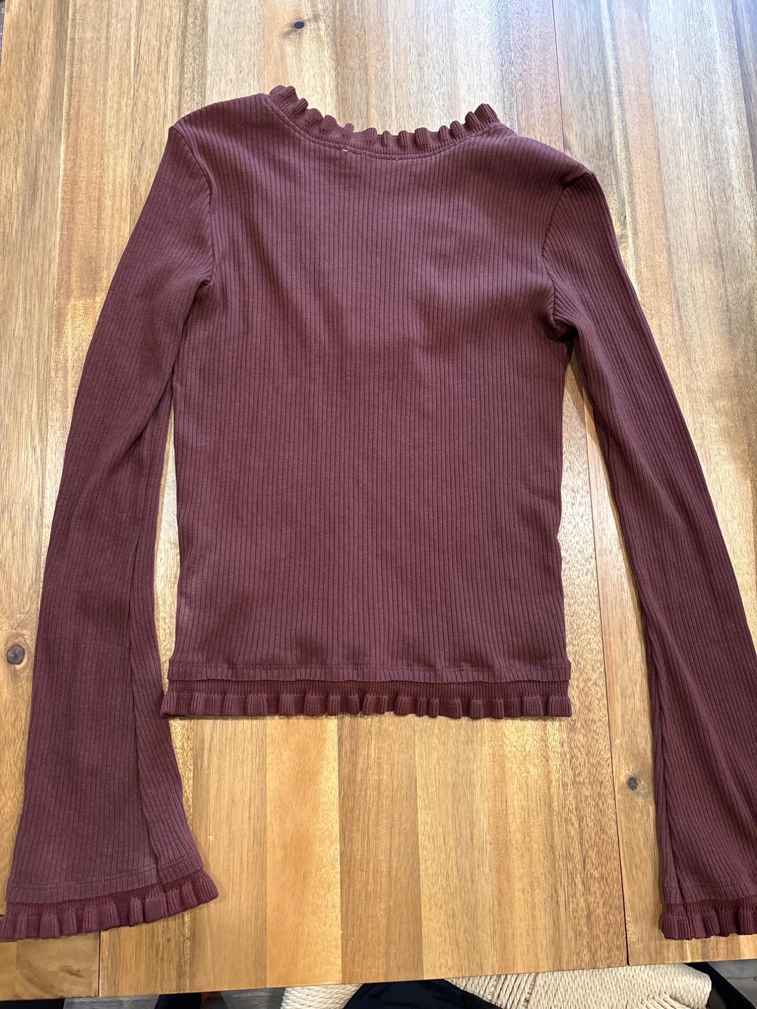 RUFFLED LONG SLEEVE TOP | Zara Preowned