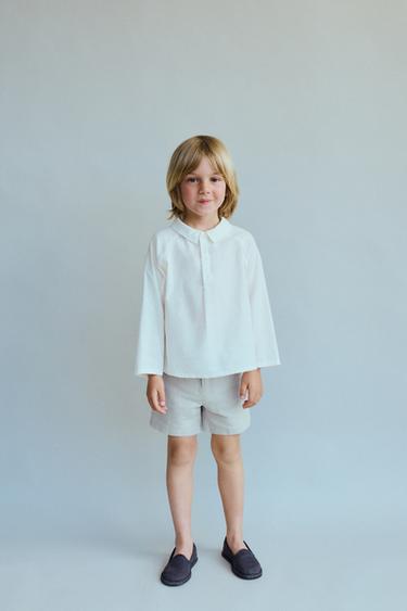 2-5 ANOS/ CAMISA GOLA EM BICO LIMITED EDITION - Branco-marfim da Zara