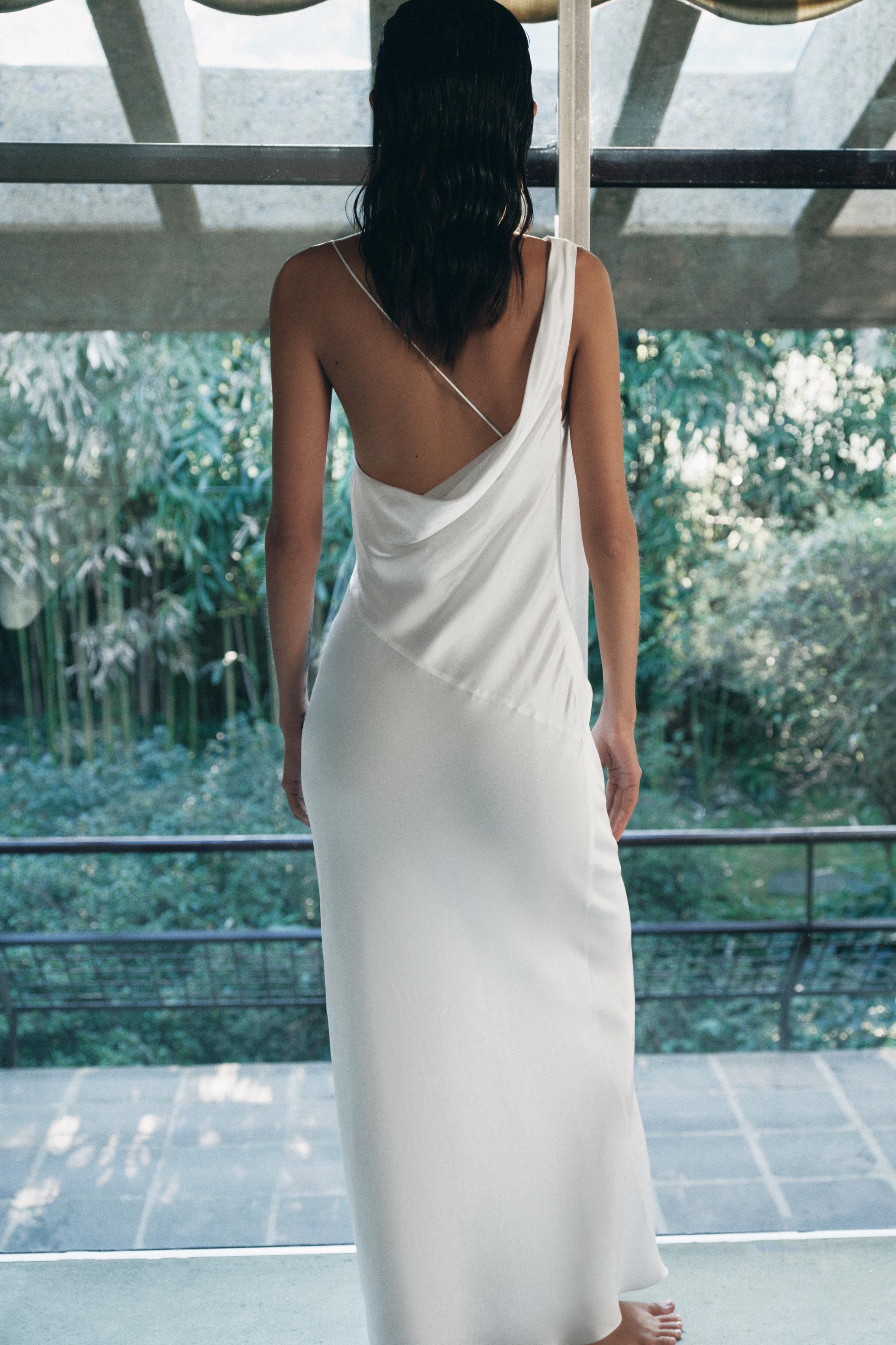 women's plus size a-line dresses Textured A Line Dress, White, 34/36 Backless Amie Mini Dress Color may be lighter hotfix_embellishment Color:Other Colors