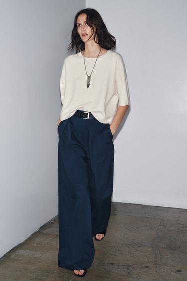 100% WOOL OVERSIZE SWEATER - Ecru by Zara - Image 3