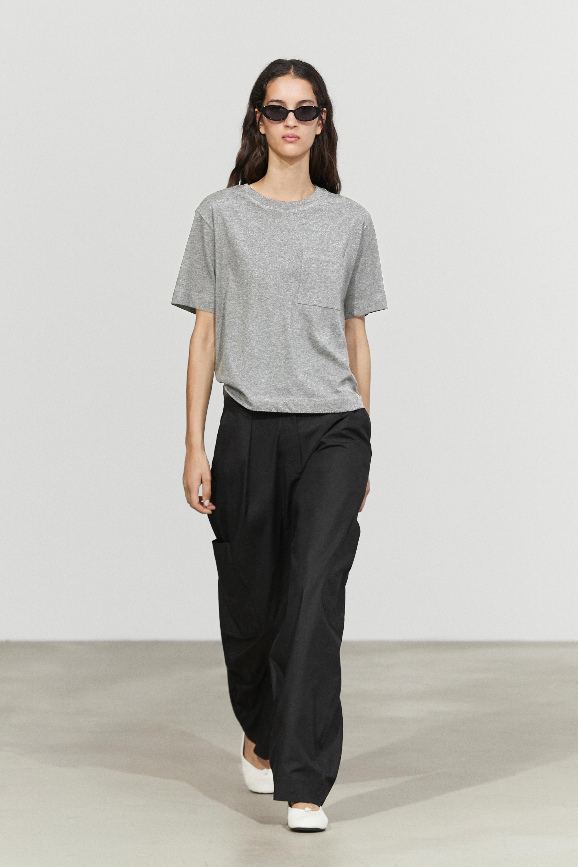 Short sleeve interlock T-shirt — Gray / Beige