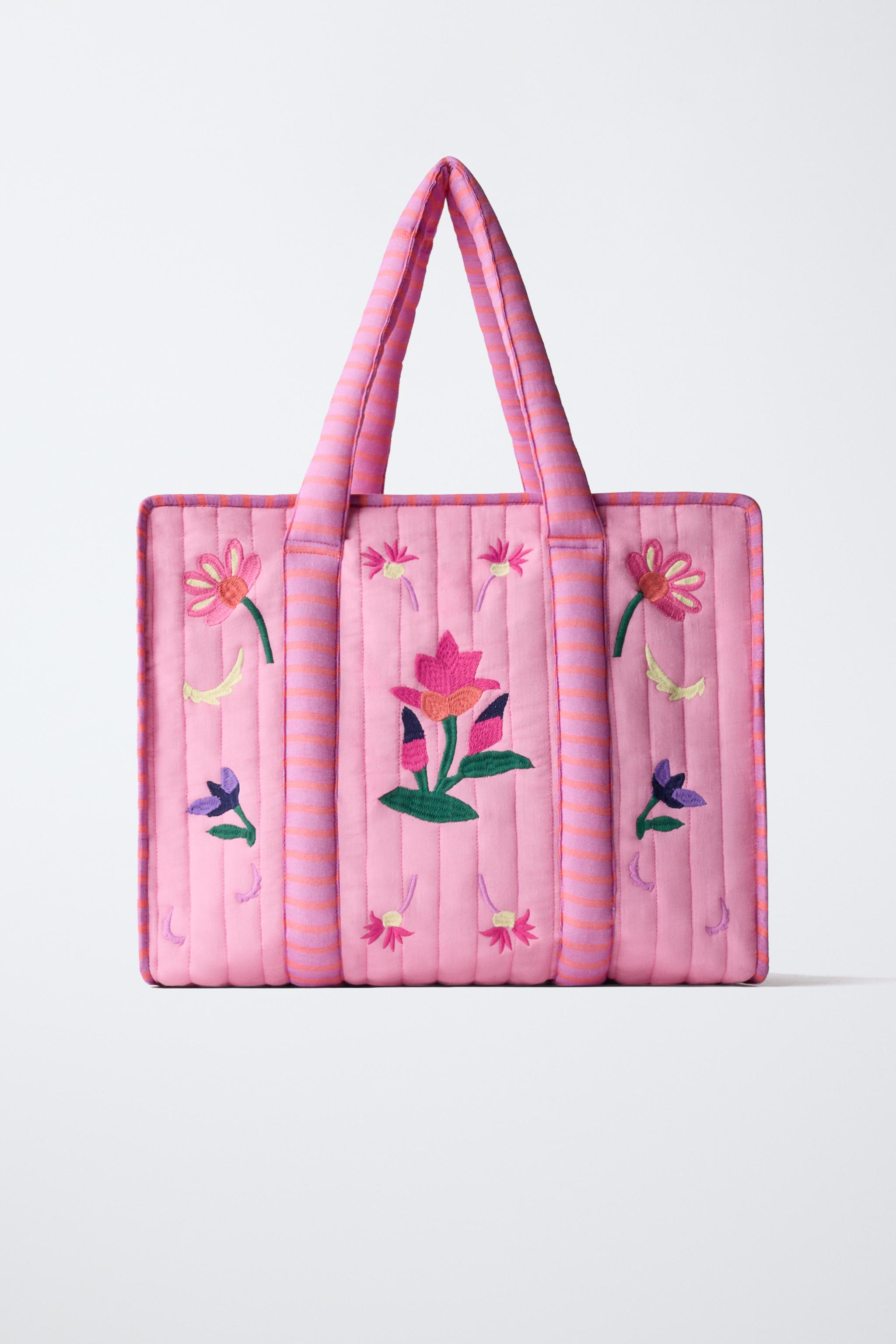 Детские сумки Zara EMBROIDERED FLORAL SHOPPER