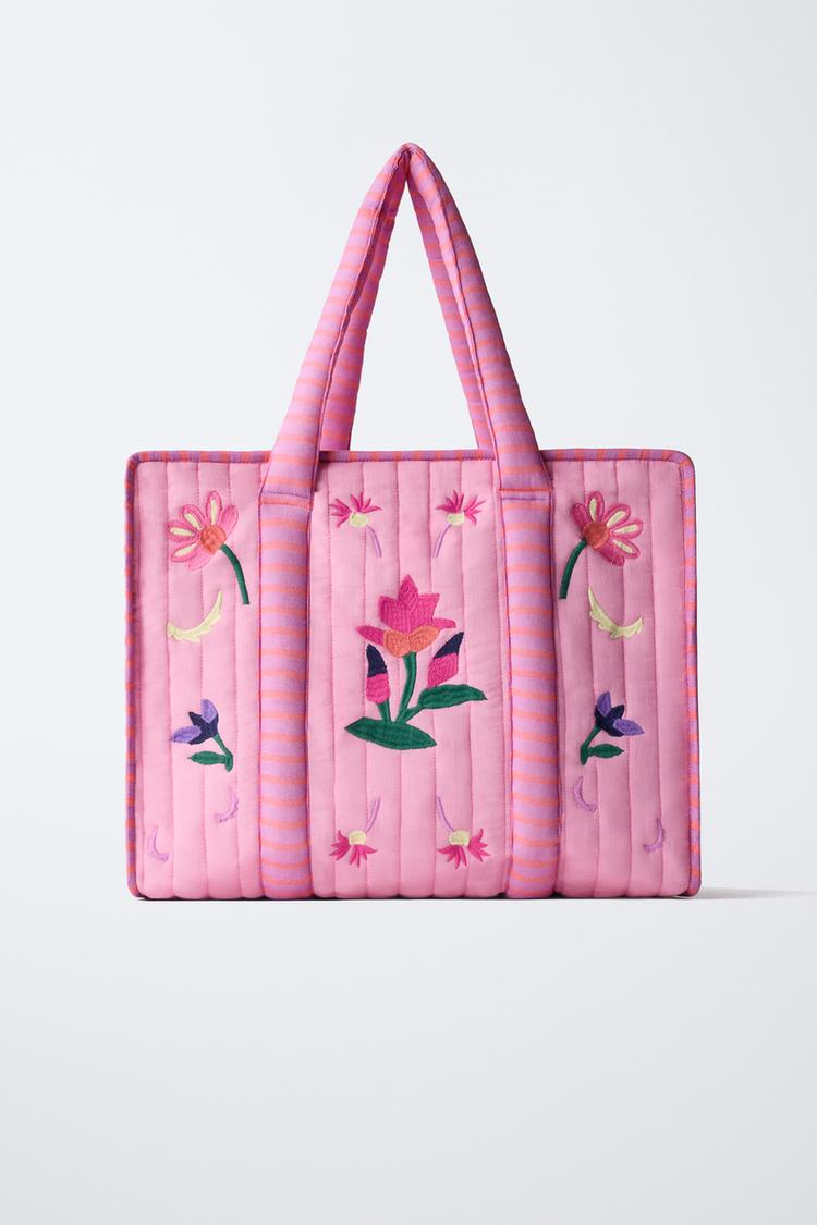 Shopper bordados flores