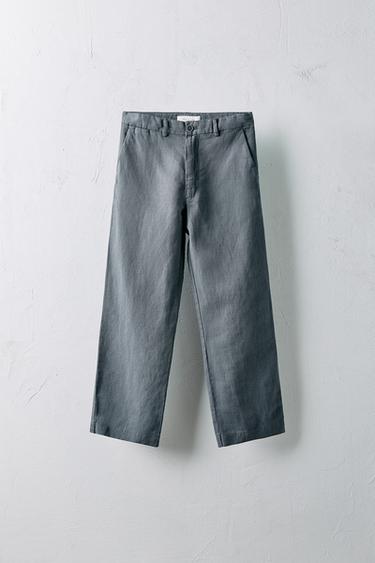 6-10 ANS/ PANTALON COTON LIN LIMITED EDITION - Bleu / Acier de Zara - Image 0
