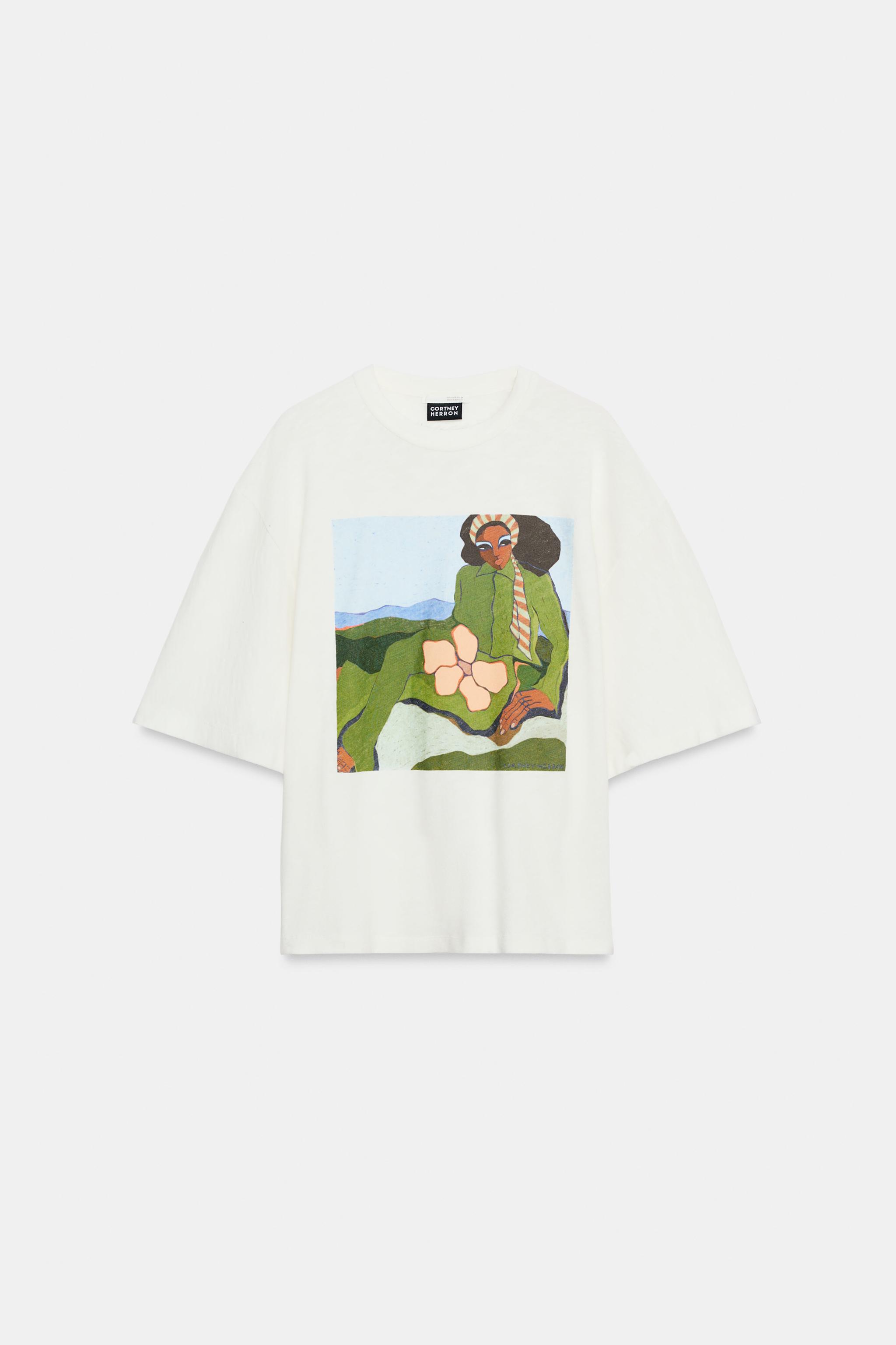 Женские футболки Zara CORTNEY RUSTIC T-SHIRT — фото 6