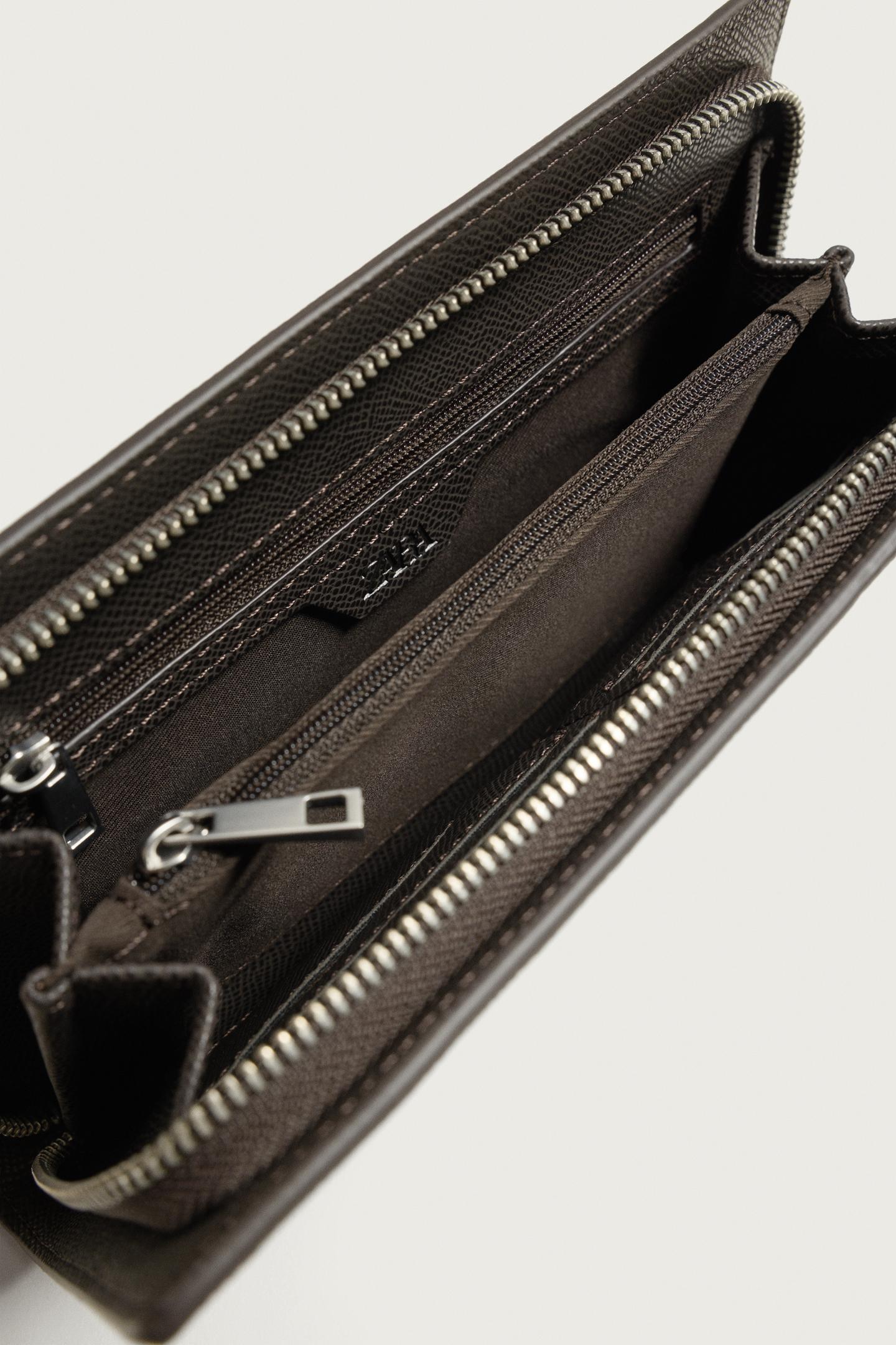 Мужская сумка Zara XL Textured, цвет: Коричневый — фото 7