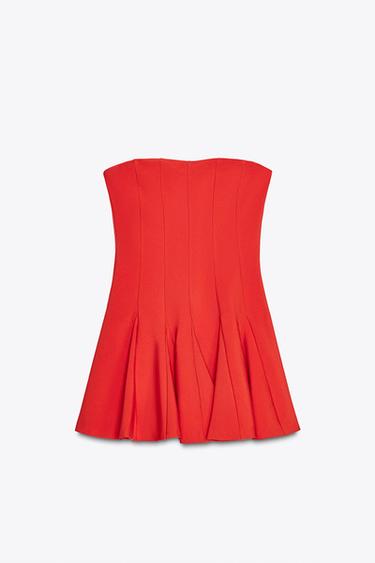 SHORT DRESS WITH GODET DETAIL - Orange by Zara - Image 0