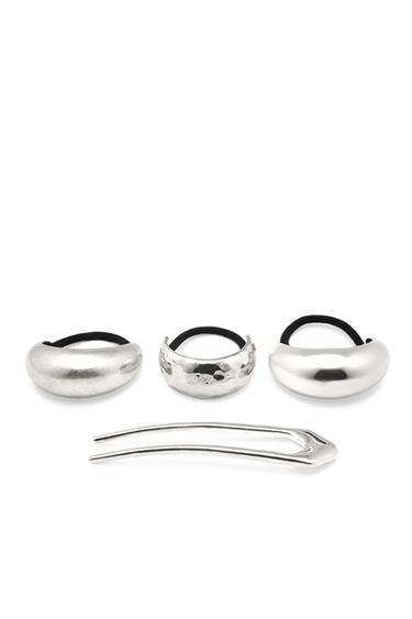 Zara Set of hair clips - STUDIO - Silver