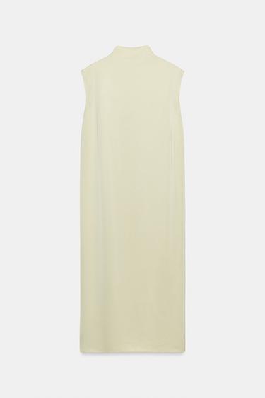 ZW COLLECTION SATIN DRESS WITH FROG FASTENING - Sea green by Zara