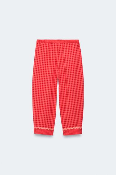 2-14 YEARS / LIMITED EDITION GINGHAM TROUSERS - Red / Orange by Zara - Image 1
