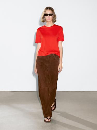 Zara 100% cotton lightweight T-shirt - Red