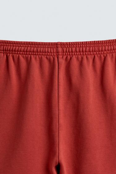 WASHED JOGGER BERMUDA SHORTS - Red by Zara - Image 7