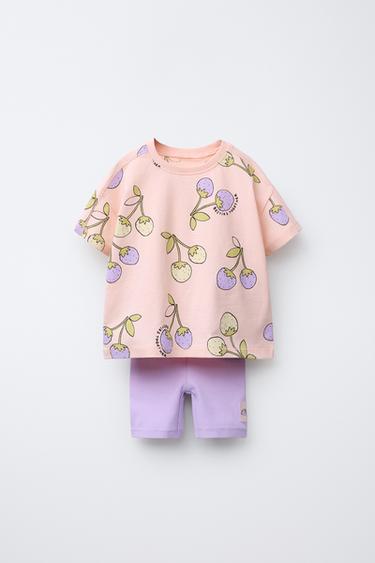 CONJUNTO CAMISETA Y LEGGING CICLISTA FRUTAS - Mandarina de Zara