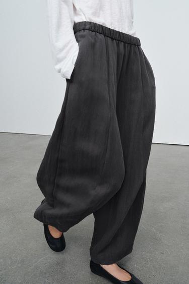 Zara ZW COLLECTION BARREL PANTS - Dark gray