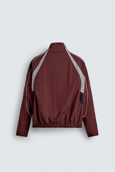 CONTRAST COLOUR BLOCK TECHNICAL JACKET - Burgundy by Zara - Image 7