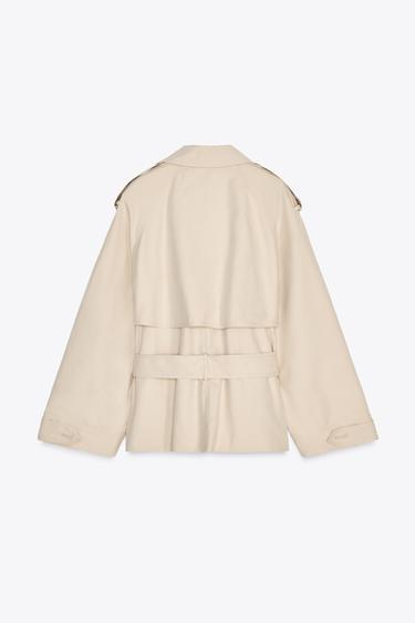 TRENCH COURT À CEINTURE - Marron clair de Zara - Image 6