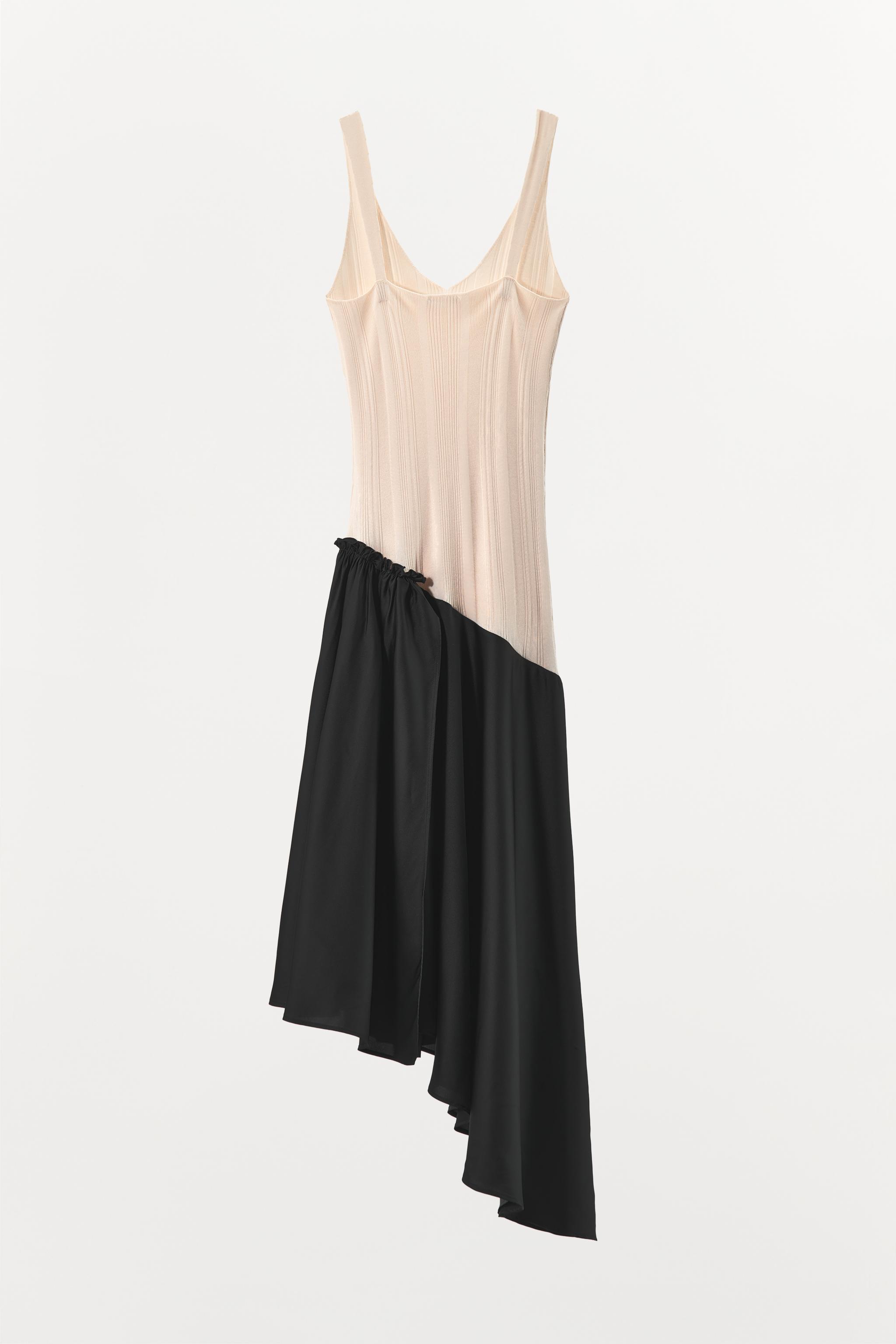 ROBE MI-LONGUE EN MATIÈRES VARIÉES