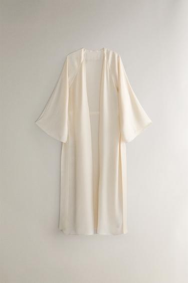 BEIGE SILK DRESSING GOWN - Ecru by Zara - Image 0