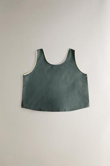 CHILDREN'S PLAIN COTTON BLOUSE - Green by Zara - Image 3