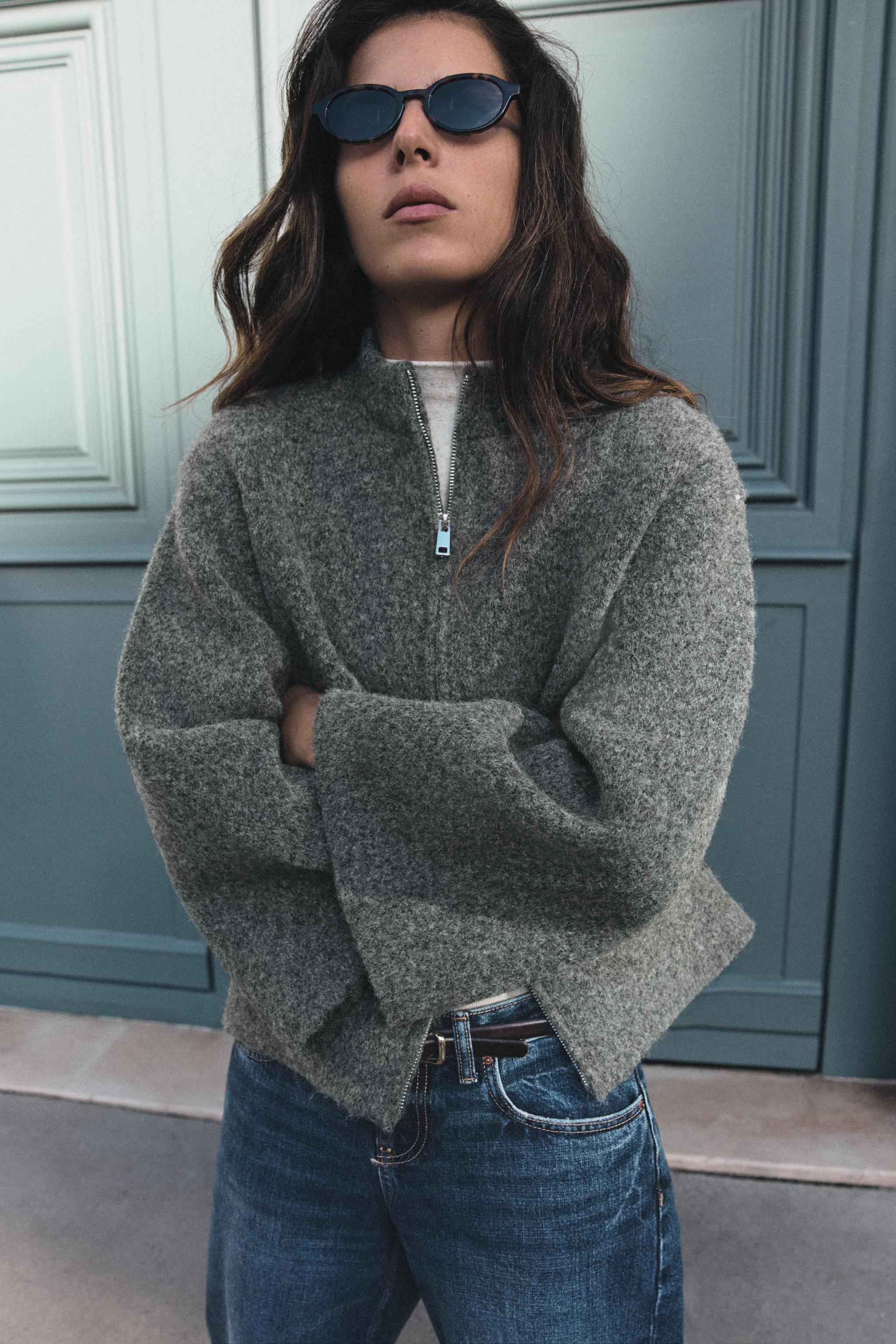 WIDE-SLEEVE CARDINGAN - Gray | ZARA United States