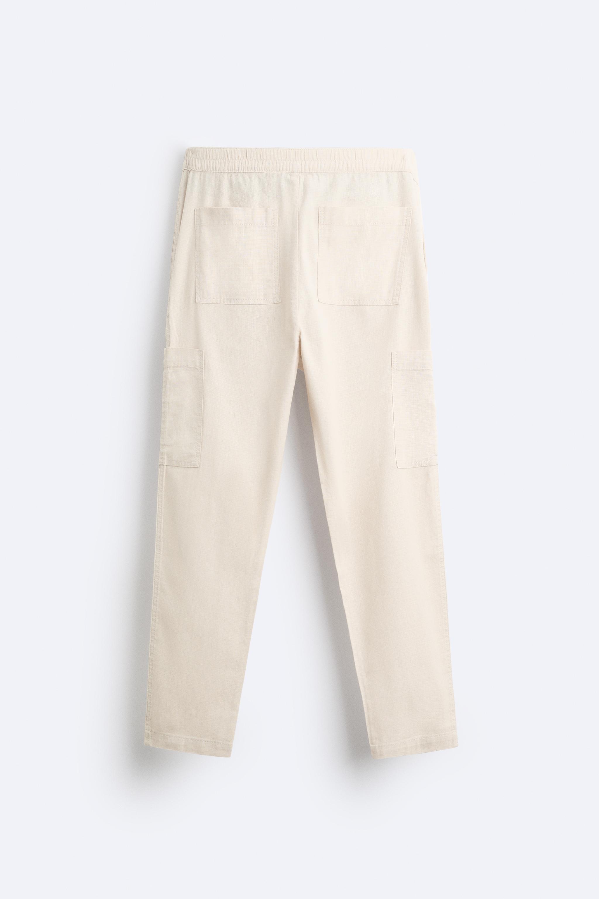 cream cargos zara